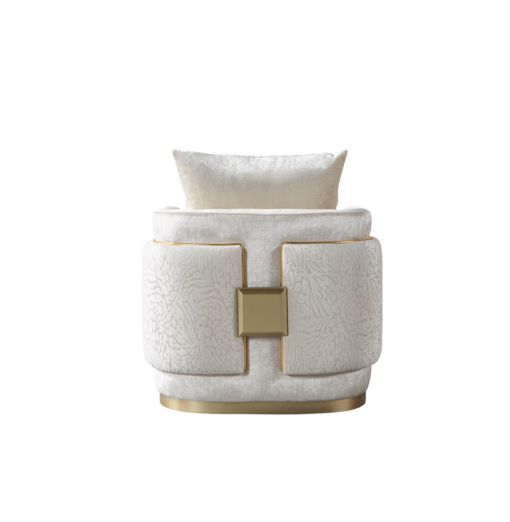 Carlina Ivory Velvet Chair