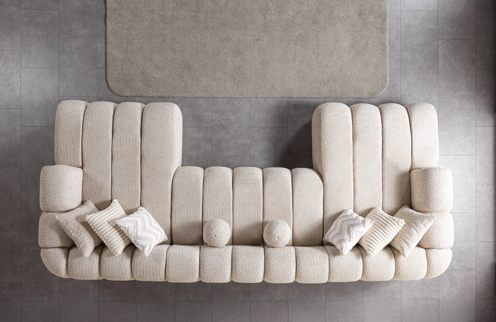 Lis Sand Boucle Double Chaise 147" Sectional