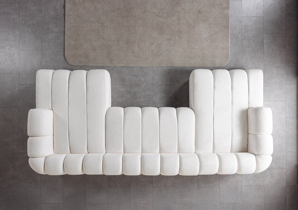 Lis Ivory Boucle Double Chaise 147" Sectional