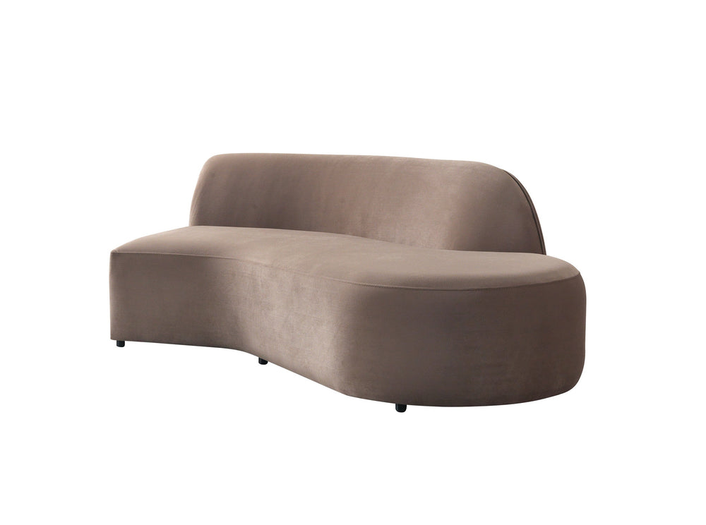 Cloe Coffee Velvet Curved 134" RAF Sectional