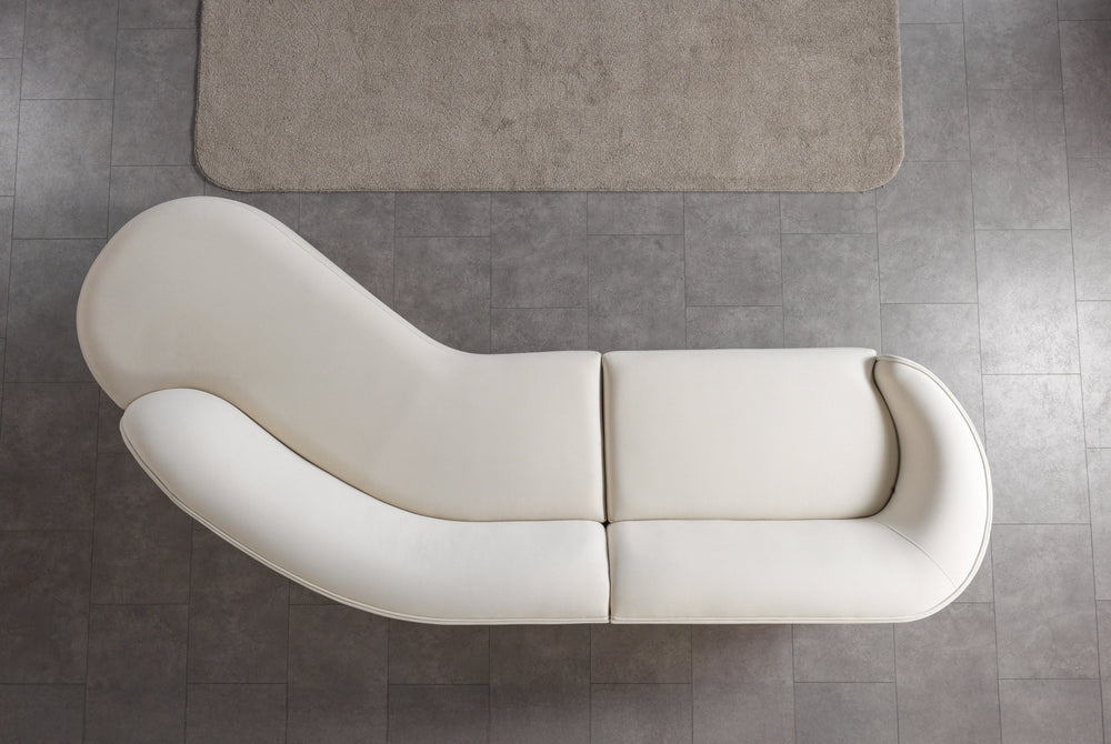Cloe Ivory Velvet Curved 134" RAF Sectional