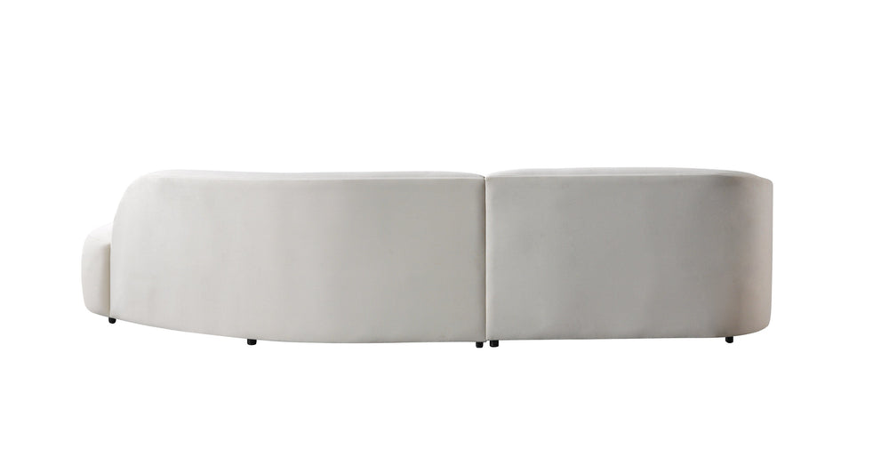 Cloe Ivory Velvet Curved 134" RAF Sectional