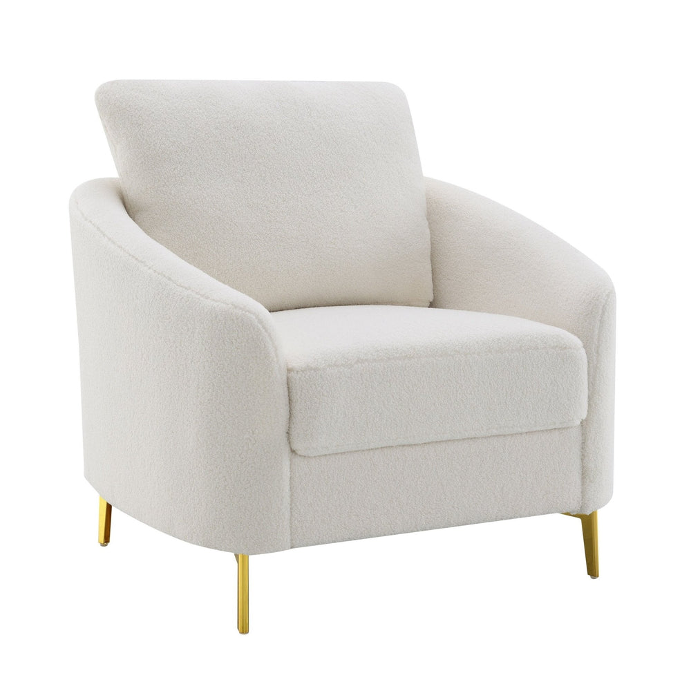 Lila Boucle Sofa Set – Sofa, Loveseat & Chair with Gold Legs | 2-PC & 3-PC