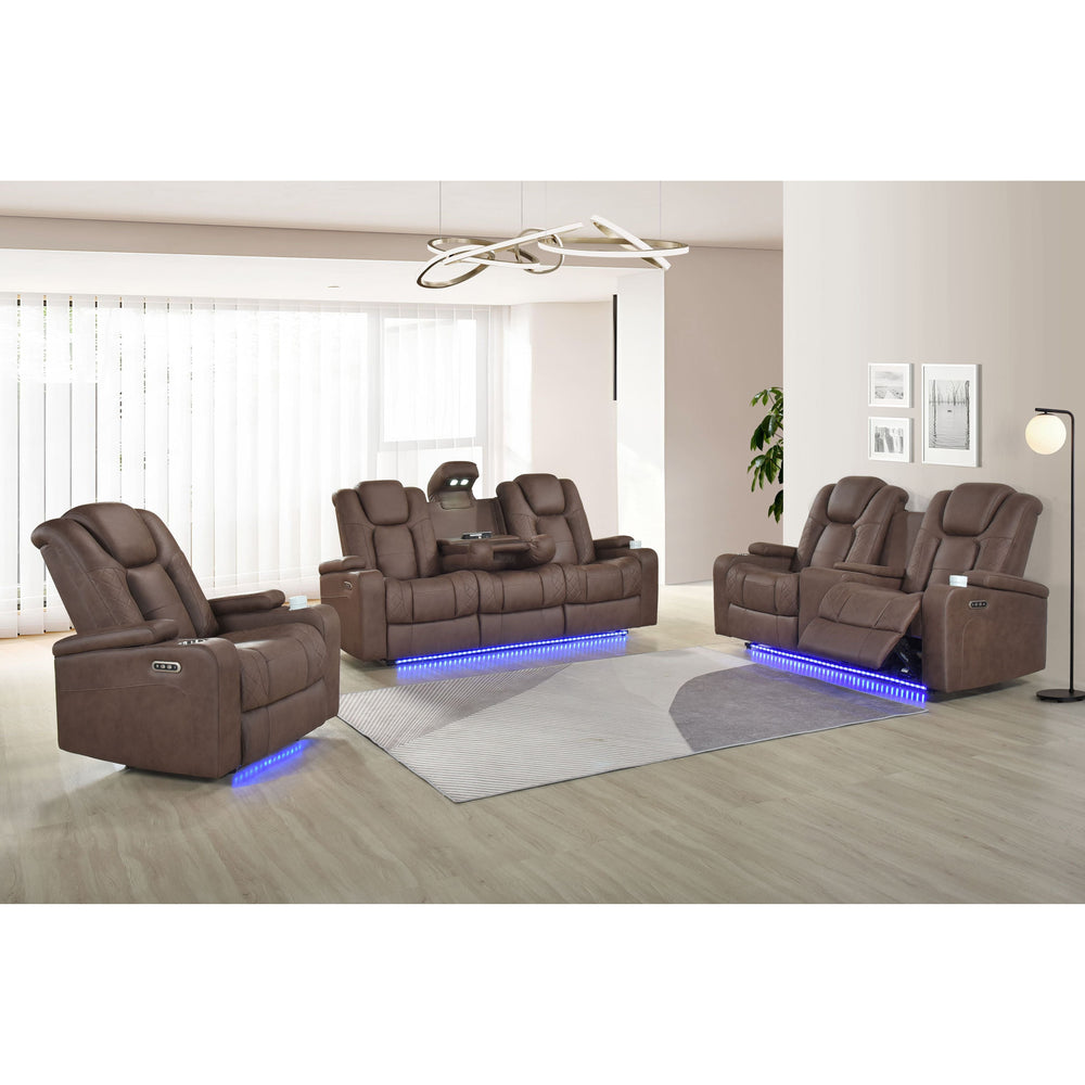Ashley 3-PC Brown Fabric Power Recliner Set