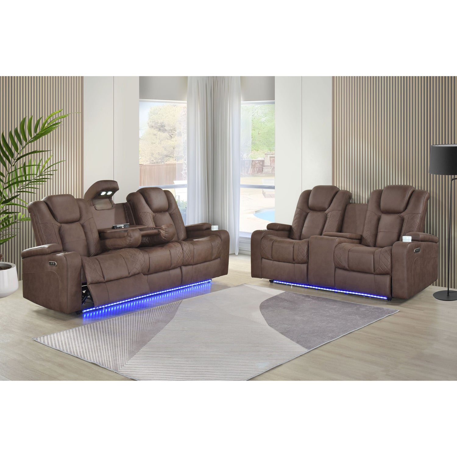 Ashley 3-PC Brown Fabric Power Recliner Set