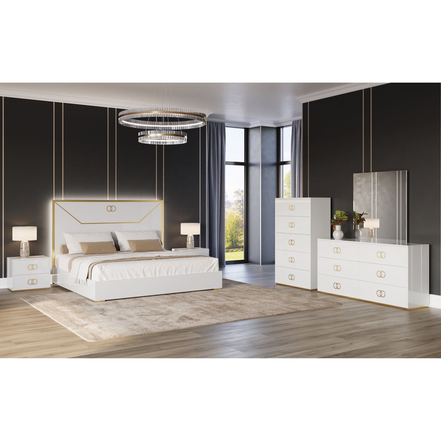 Vogue 5-PC White Bedroom Collection
