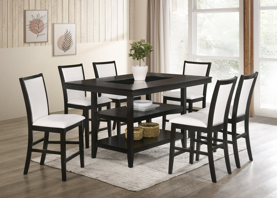 Condor 7-PC Counter Height Dining Set – Gray, White & Black
