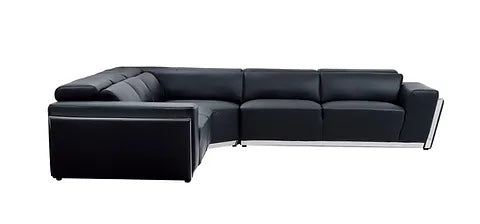 Domo Black Leather Sectional