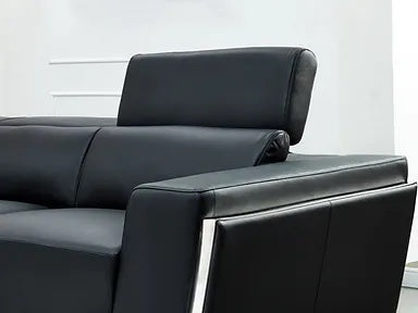 Domo Black Leather Sectional