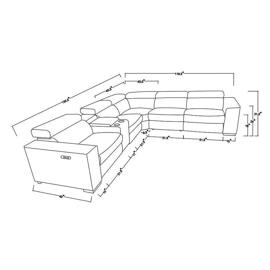 Picasso 7-PC Light Blue 3 Power Reclining Set