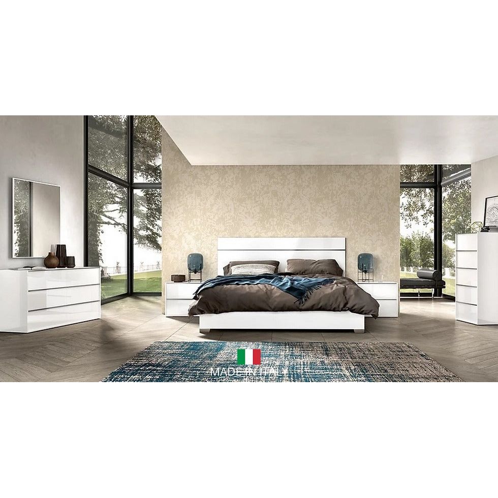 Luna Collection | Italian White Bedroom Set | Queen & King | 4-PC & 5-PC