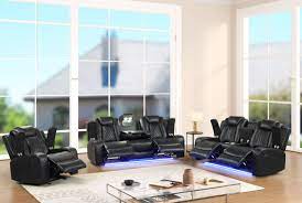 Luz Black 3-PC Reclining Set