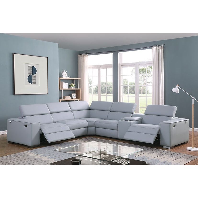 Picasso 6-PC  Light Blue 2 Power Reclining Set