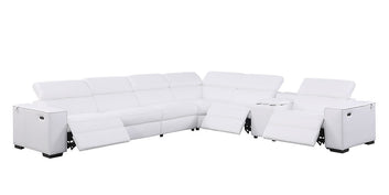 Picasso 7-PC White Italian Leather Sectional
