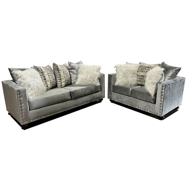 S315 Silver Sofa and Loveseat