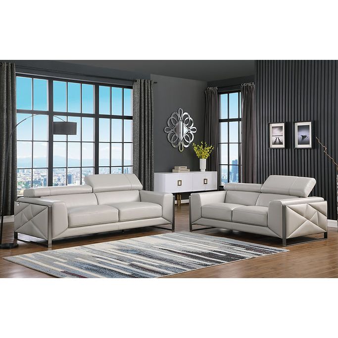 Giorgio Grey 3-PC Sofa Living Room Set