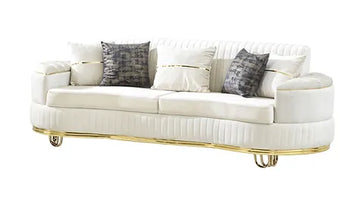 Venetti Velvet Cream Sofa & Loveseat