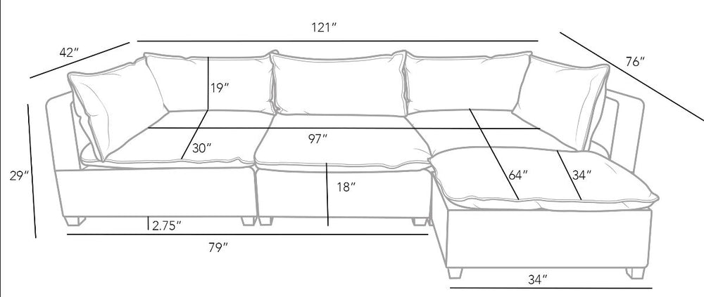 Cloud Modular Charcoal Sectional