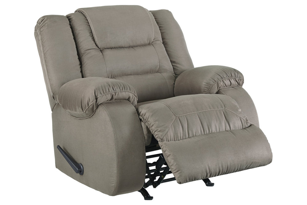 Ashley McCade Cobblestone Rocker Recliner - Contemporary Gray Microfiber Chair