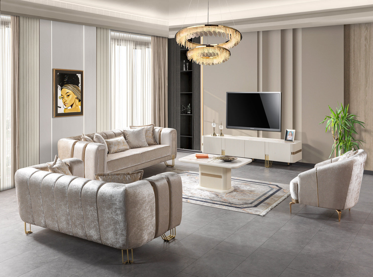 Santana Ivory Coffee Table | Modern Living Room Accent Table