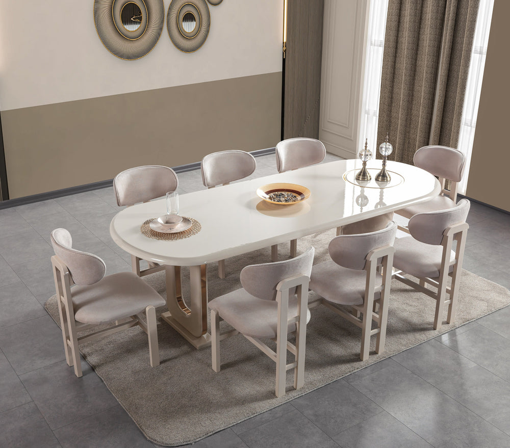 Helena Ivory 9-Piece Dining Set