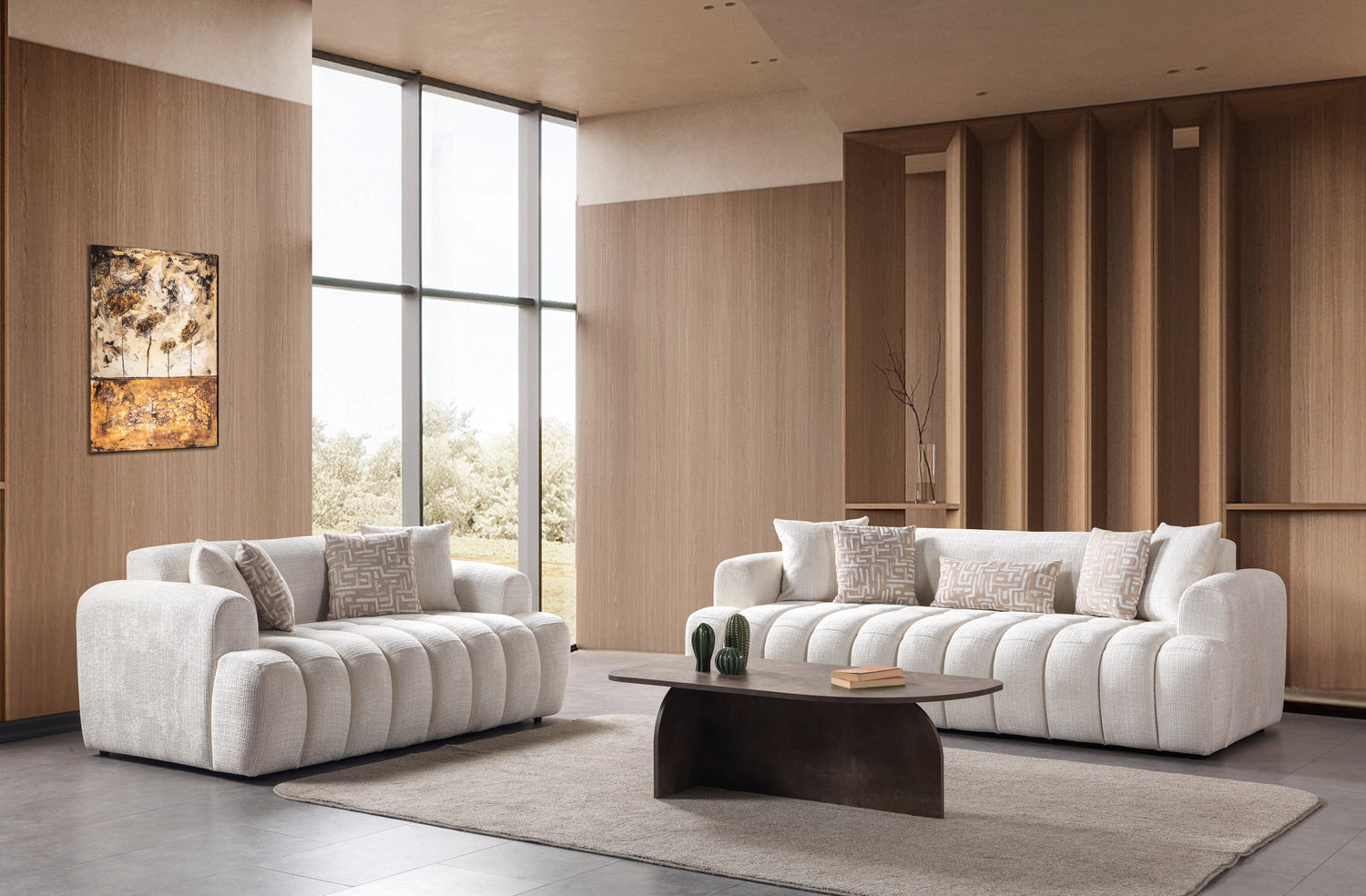 Yulia Ivory Boucle Sofa & Loveseats