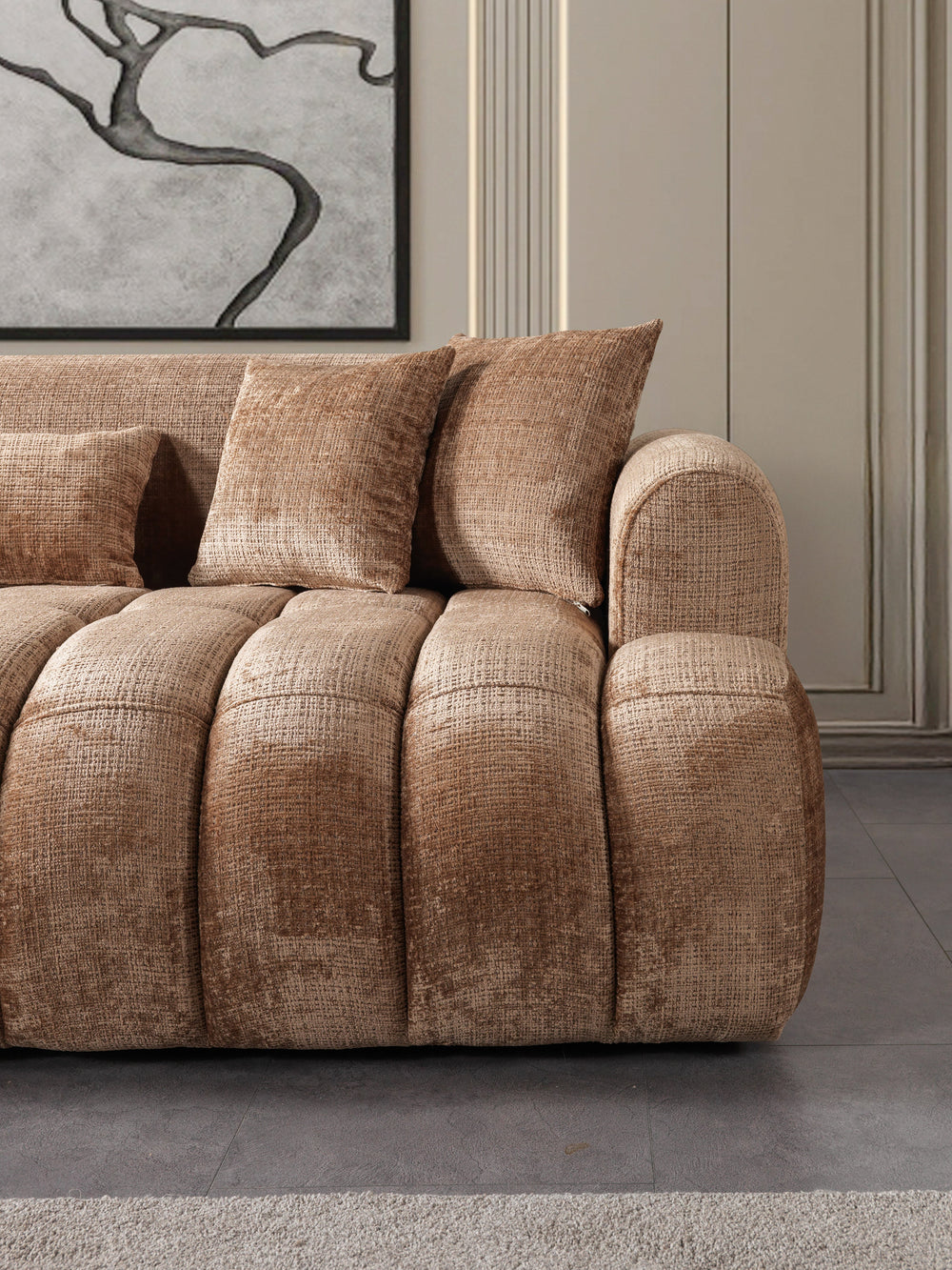 Yulia Coffee Boucle Sofa & Loveseats