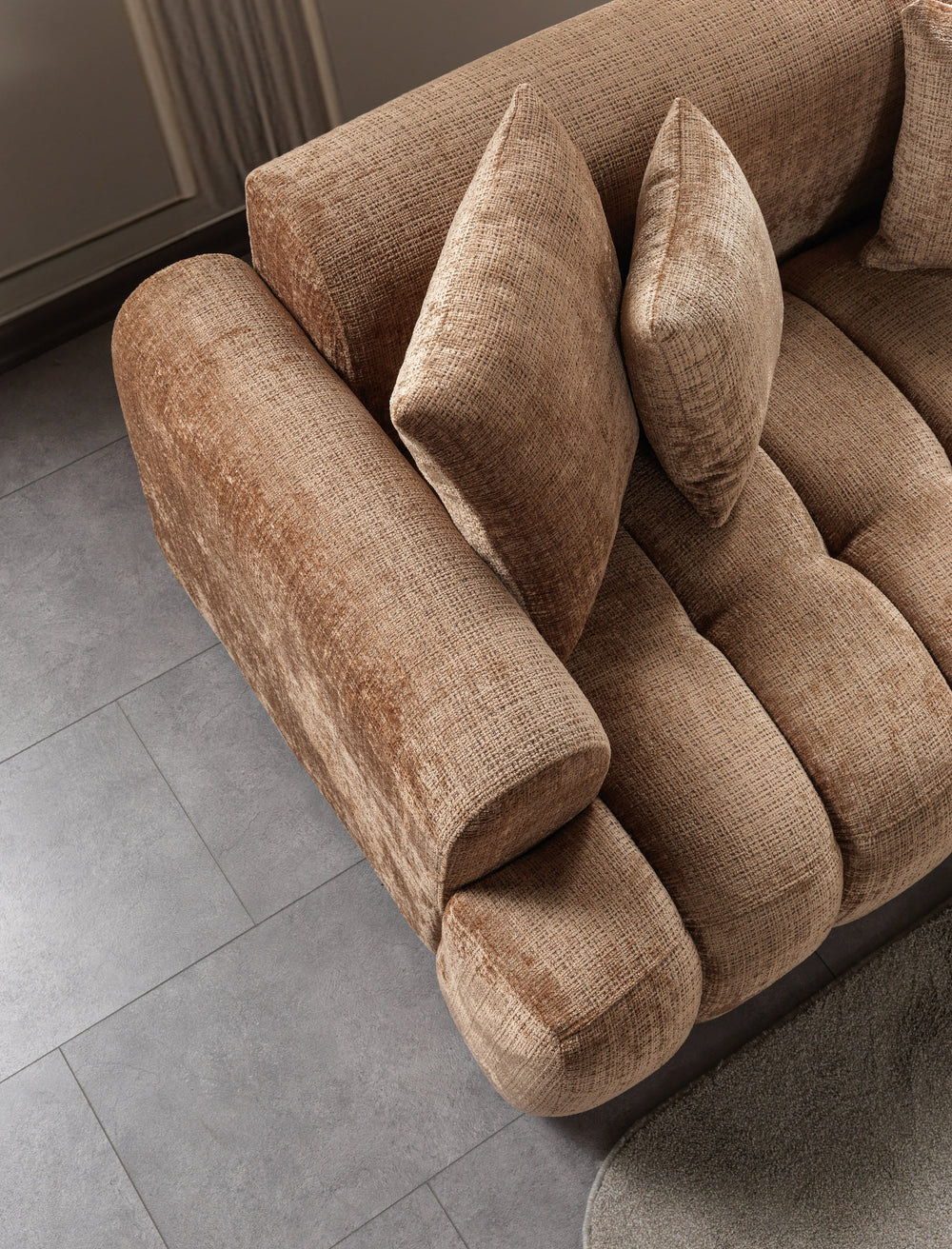Yulia Coffee Boucle Sofa & Loveseats