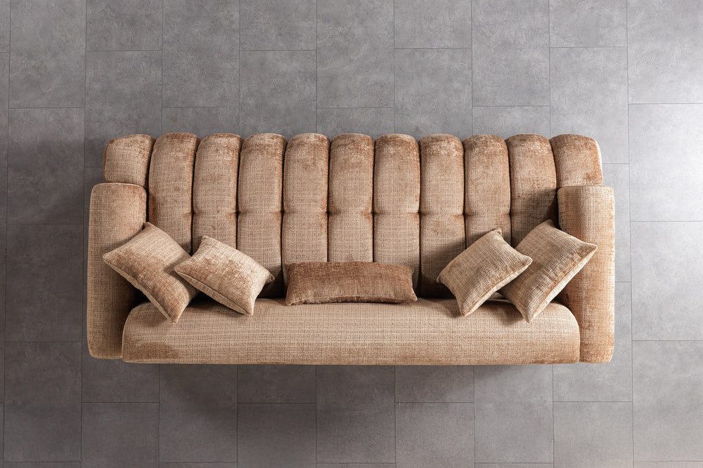 Yulia Coffee Boucle Sofa & Loveseats