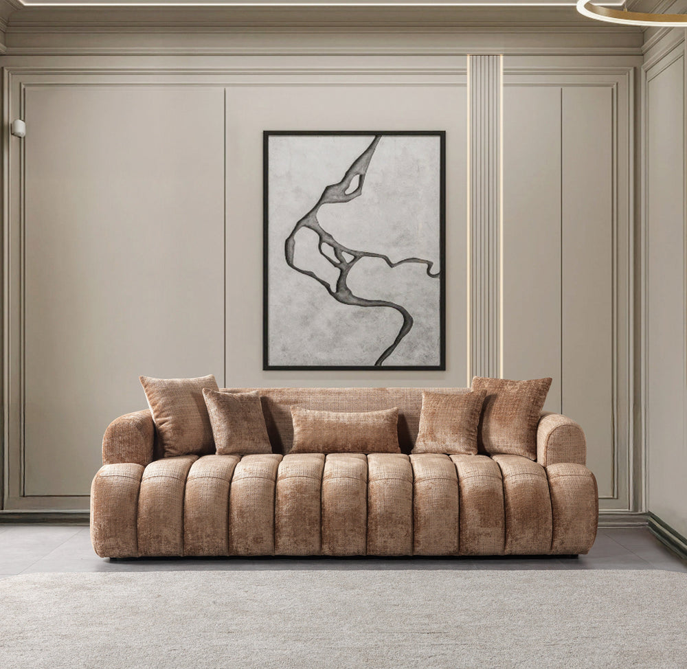 Yulia Coffee Boucle Sofa & Loveseats