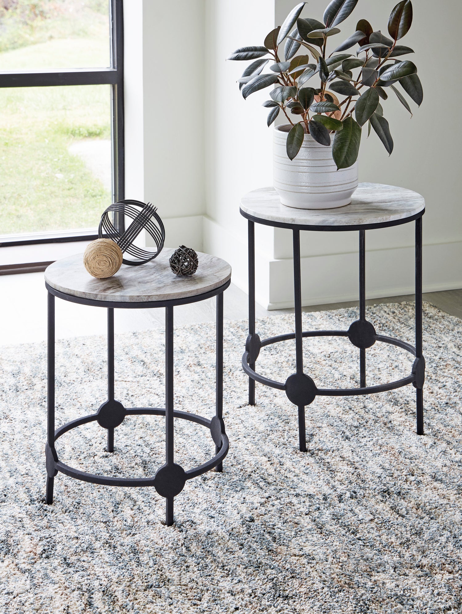 A4000546 - Accent Table Set (MARBLE TOP)