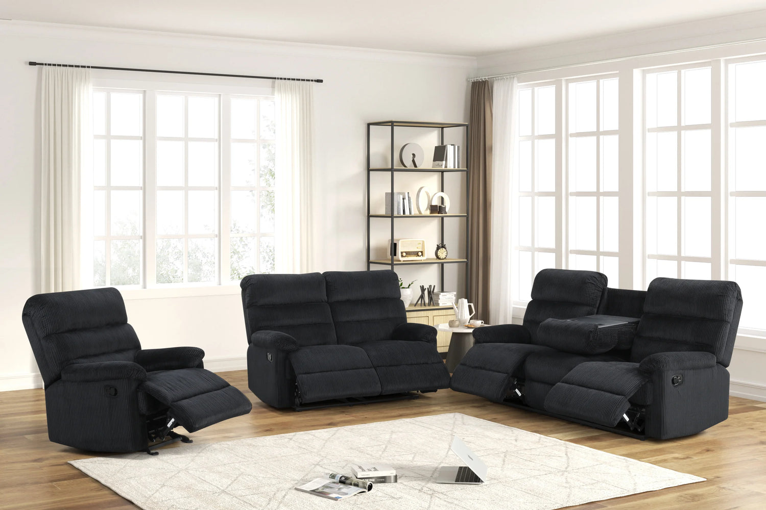 Albert Black - 3PC Reclining Set