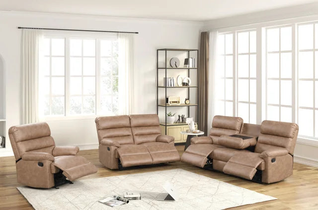 Albert 3-PC Reclining Sofa Set – Palomino Fabric