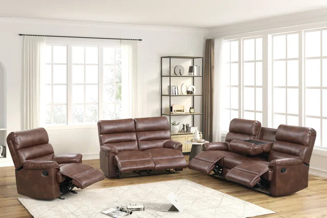 Albert 3-PC Reclining Sofa Set – Leather Gel