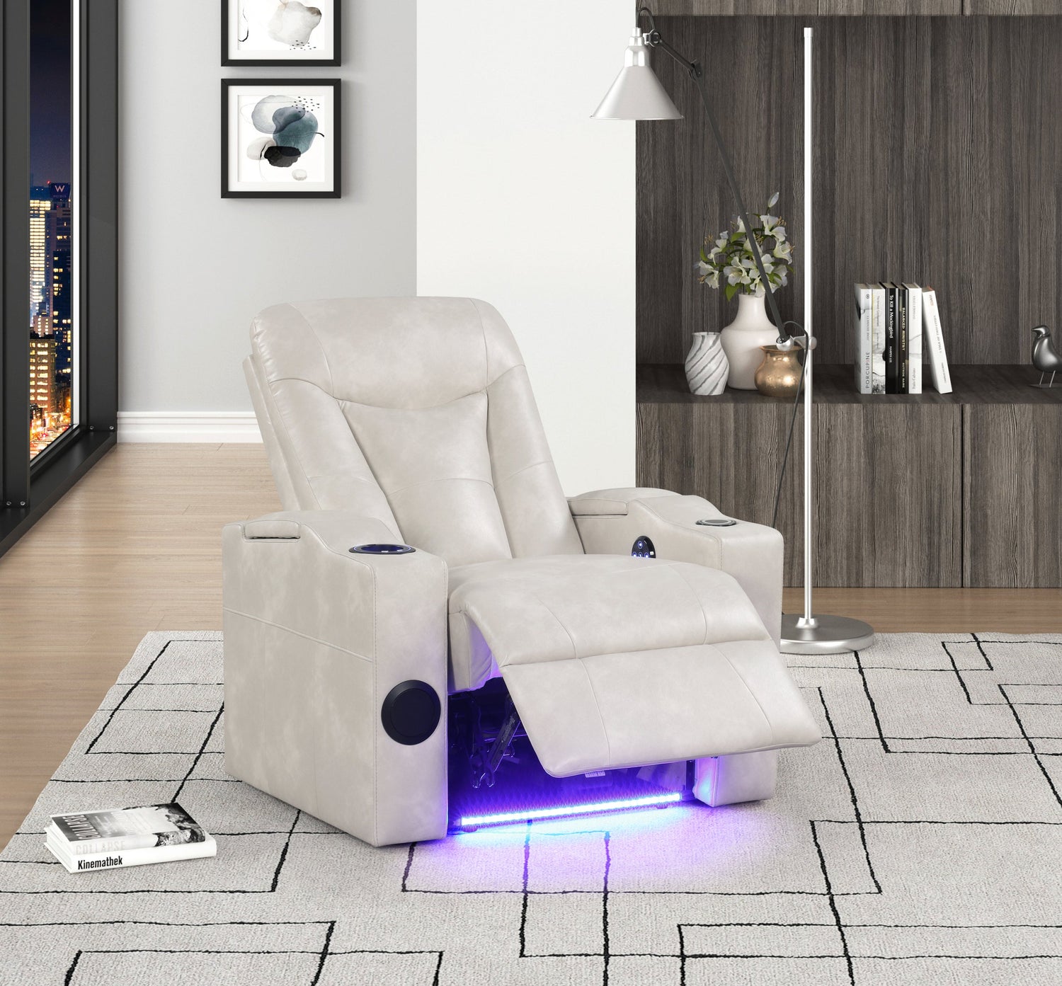 TOPGUN2 Ivory - Power Recliner (Bluetooth Speaker + Led Light) **NEW ARRIVAL**
