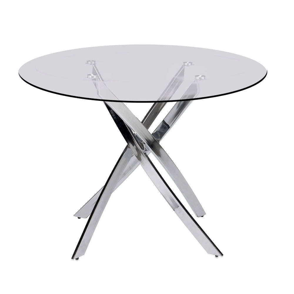 D106 - Black - Glass Table + 4 Chairs **NEW ARRIVAL**