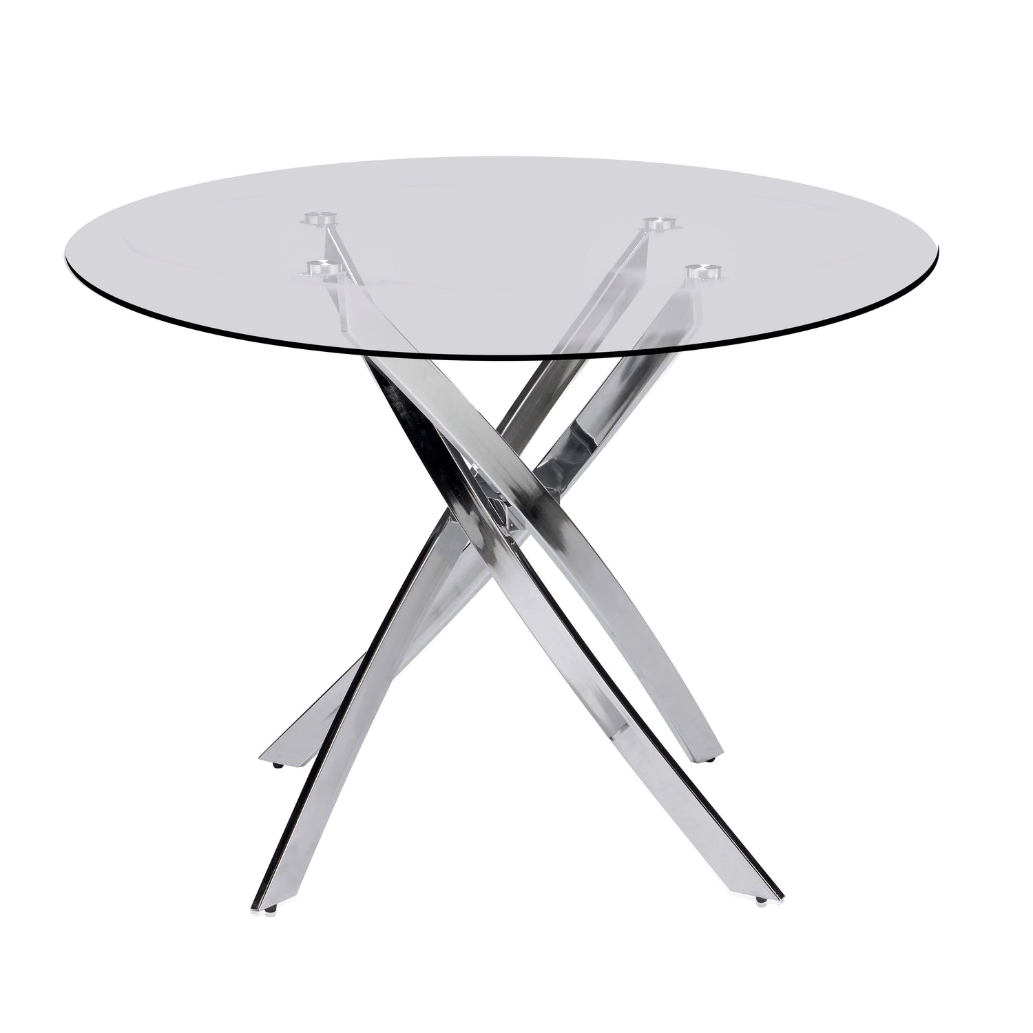 D108 - White - Glass Table + 4 Chairs **NEW ARRIVAL**