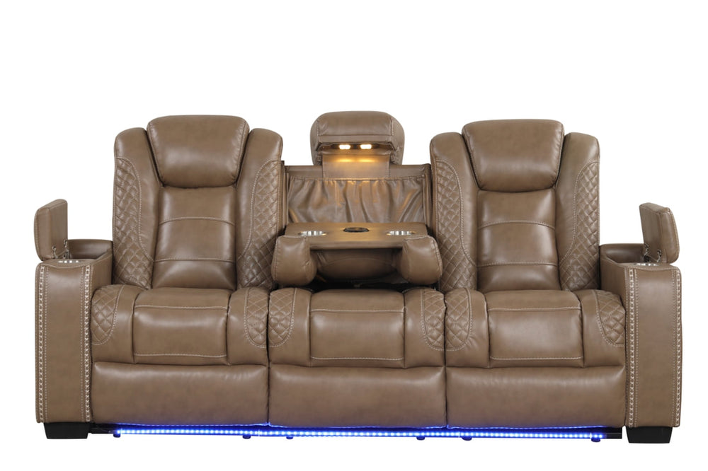 Stefano 3-PC Tech-Enabled Leather Gel Reclining Set | Bluetooth & Wireless Charging