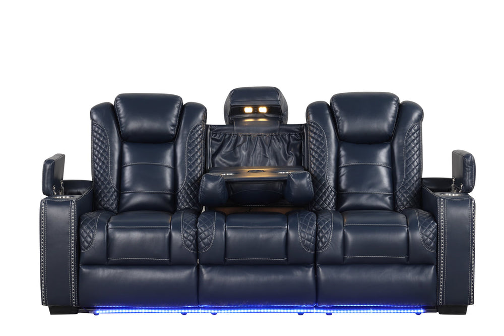 Stefano 3-PC Tech-Enabled Leather Gel Reclining Set | Bluetooth & Wireless Charging