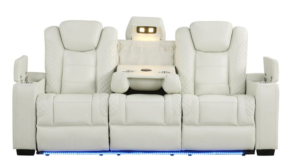 Stefano 3-PC Tech-Enabled Leather Gel Reclining Set | Bluetooth & Wireless Charging
