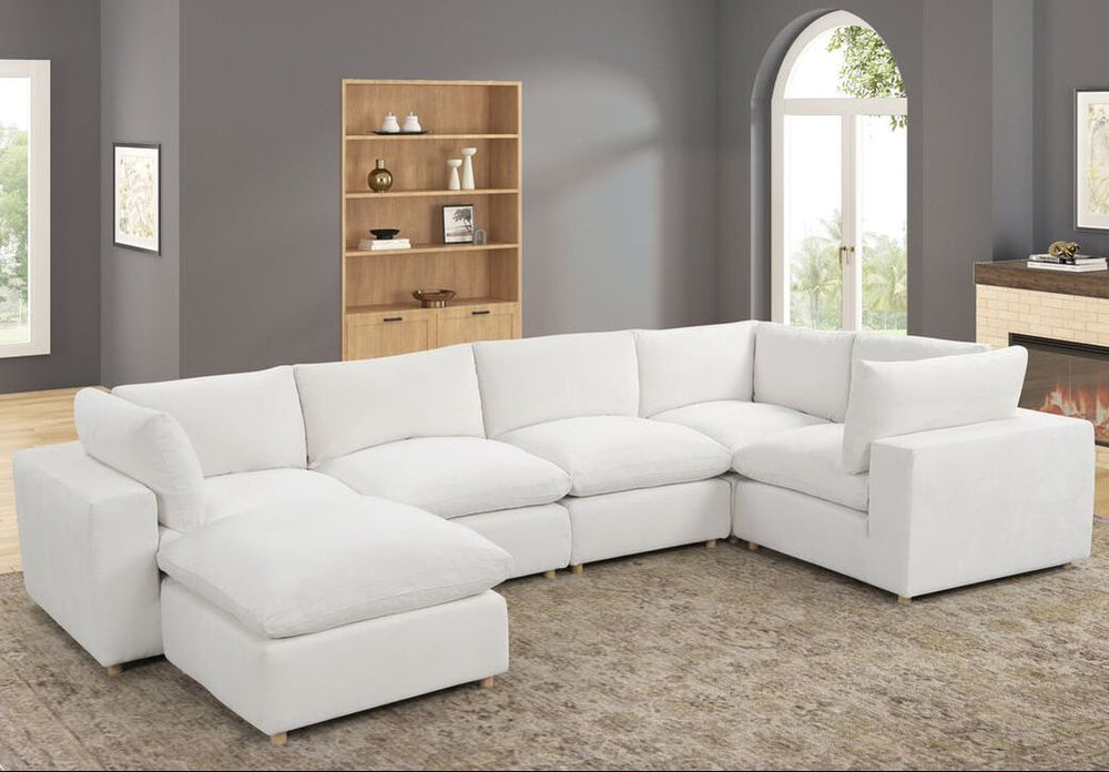 XL Cloud Sectional Sofa – 5-Piece Sectional + Ottoman Set | Black & White