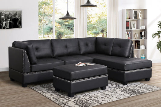 Sienna Linen Sectional w/ Ottoman Set