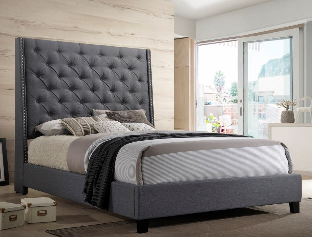 Chantilly Grey Upholstered Bed