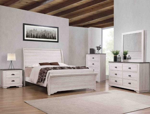 Coralee Bedroom Suite | Coastal Curved Headboard | Crown Mark