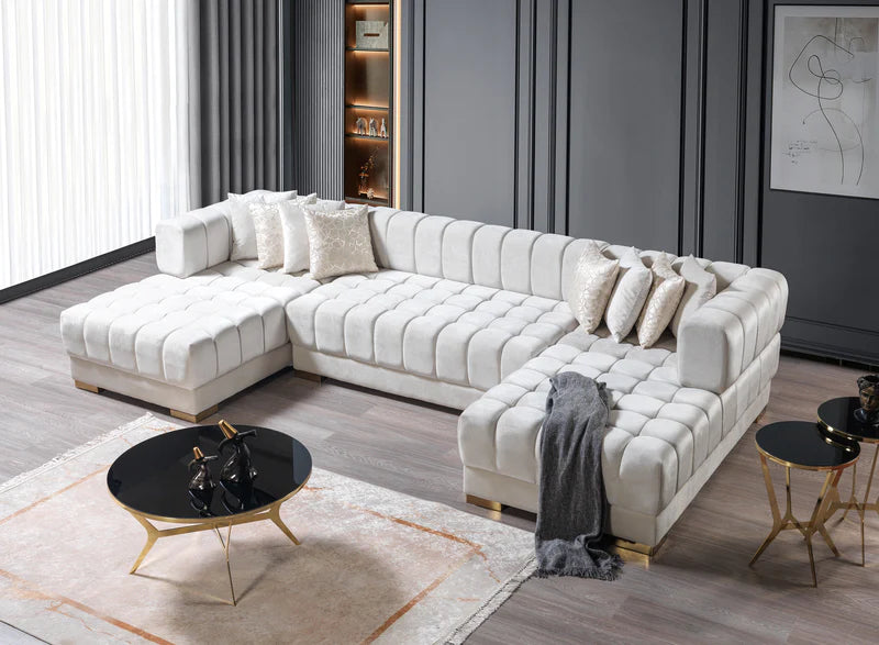 Ariana Ivory Velvet Sectional