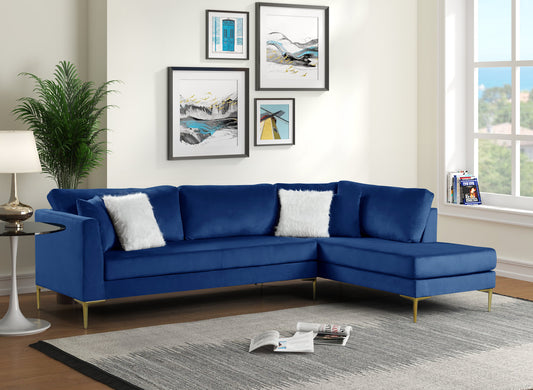 Catalina Blue Velvet Sectional