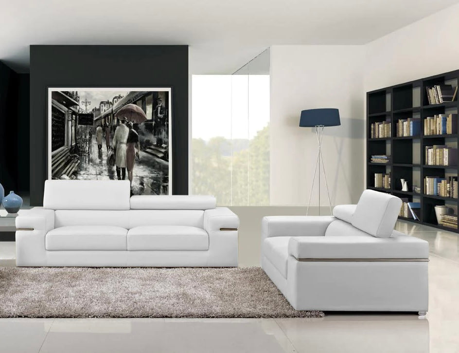 Soho White 2-PC  Sofa and Loveseat