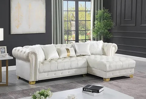 Royal Cream Velvet Sectional