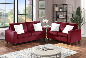 Cinderella Red 2-PC Sofa and Loveseat