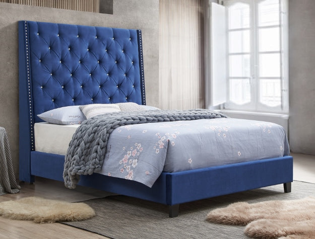 Chantilly Blue Upholstered Bed